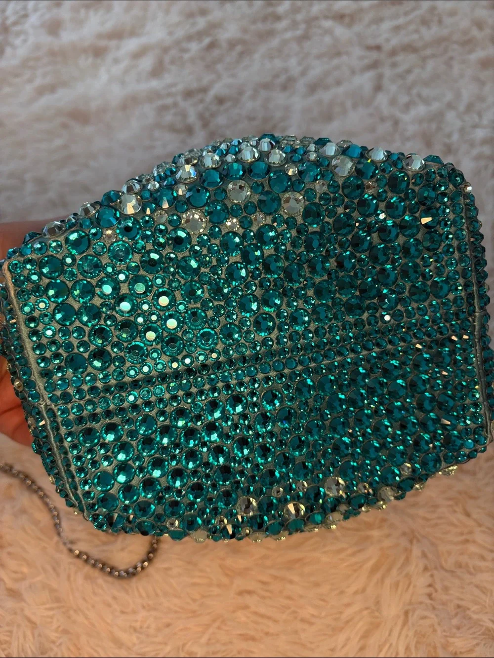 Jimmy Choo rare Crystal Ombre Bucket Bag with Rhinestone Handle - Picture 5 of 7